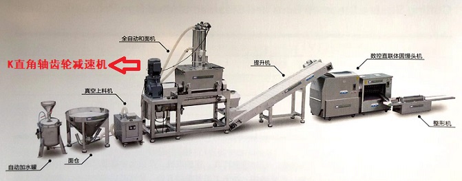 全自動仿手工圓饅頭生產線上使用邁傳K直角軸齒輪減速機.jpg